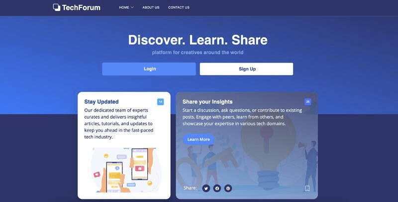 Screenshot of TechForum discussion platform